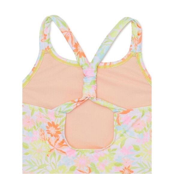 Girls Yellow Floral & Hibiscus Bathing Suit Swimsuit 1-Piece 2-Pack Size XS 4/5 - Picture 3 of 7